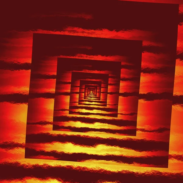 視点赤い火角形スパイラル パターン テクスチャ背景 — ストック写真