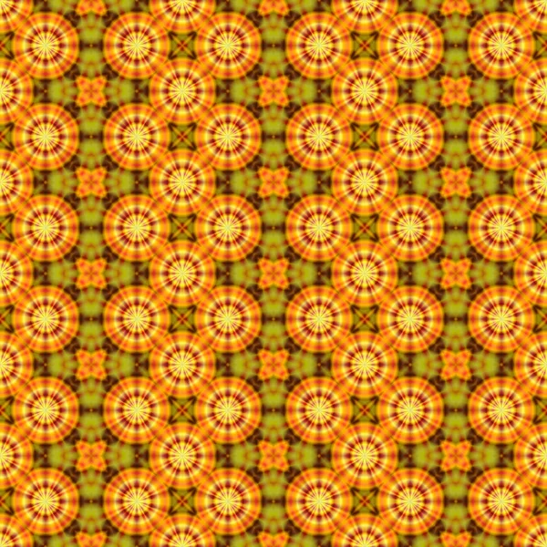Retro vzor bezešvé oranžové zelené květinové textilní — Stock fotografie