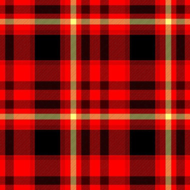 Kırmızı Siyah Sarı damalı elmas tartan ekose Dikişsiz desen doku