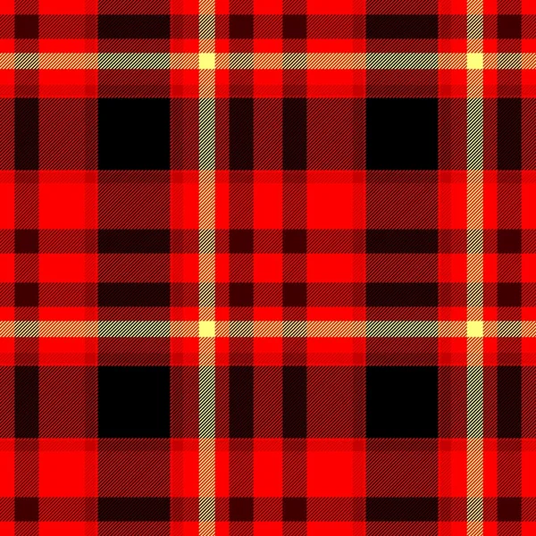 Rood zwart geel geruite ruitje tartan geruite naadloze patroon textuur — Stockfoto