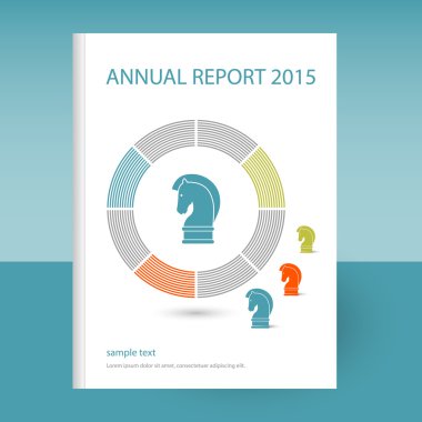vector cover of annual report with chess horse strategy icon clipart