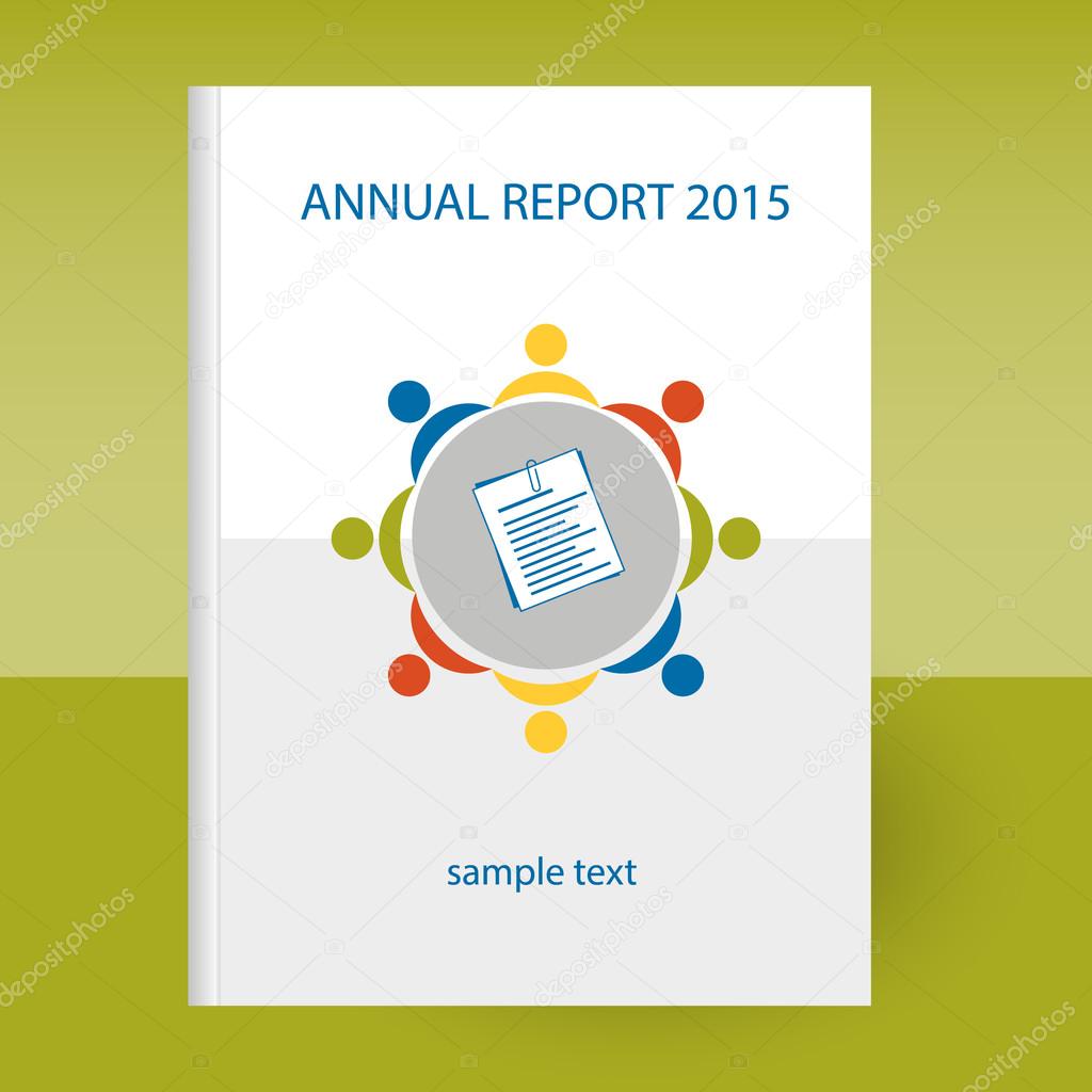 vector cover of annual report with rounded table icon