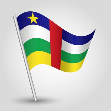 eğimli kutubun basit üçgen bayrak sallayarak vektör