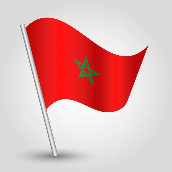 Vector viftar enkel triangel marockansk flagga på lutande påle — Stock vektor