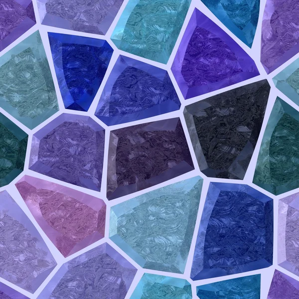 Purple, blue and marble irregular stony mosaic seamless pattern texture background with violet grout — Stock Photo, Image