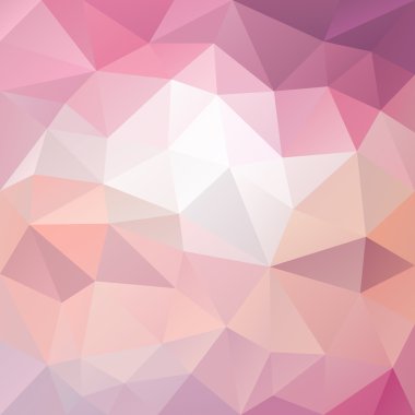 vektör çokgen arka plan ile düzensiz mozaik desen - tatlı pastel renkli üçgen geometrik tasarım - pembe