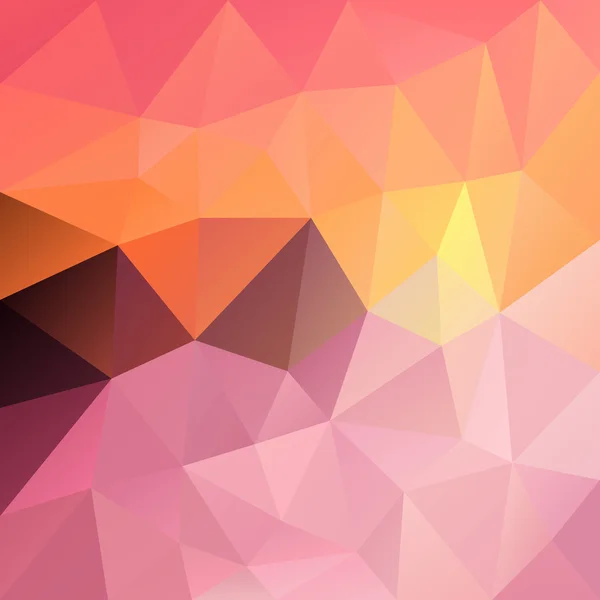 Vector fondo polígono con patrón de teselación irregular - diseño geométrico triangular en el color de la puesta del sol - dulce pastel rosa — Archivo Imágenes Vectoriales