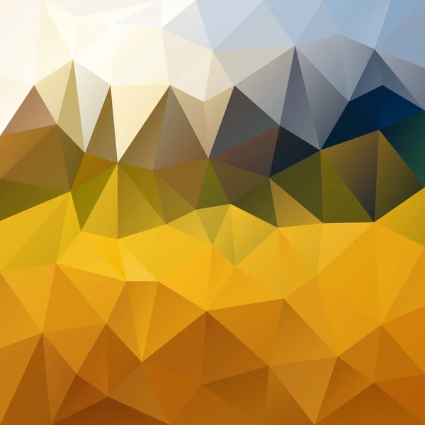 Vector fondo polígono con patrón de teselación irregular - diseño geométrico triangular en color de la cosecha - amarillo, naranja, verde y azul — Vector de stock