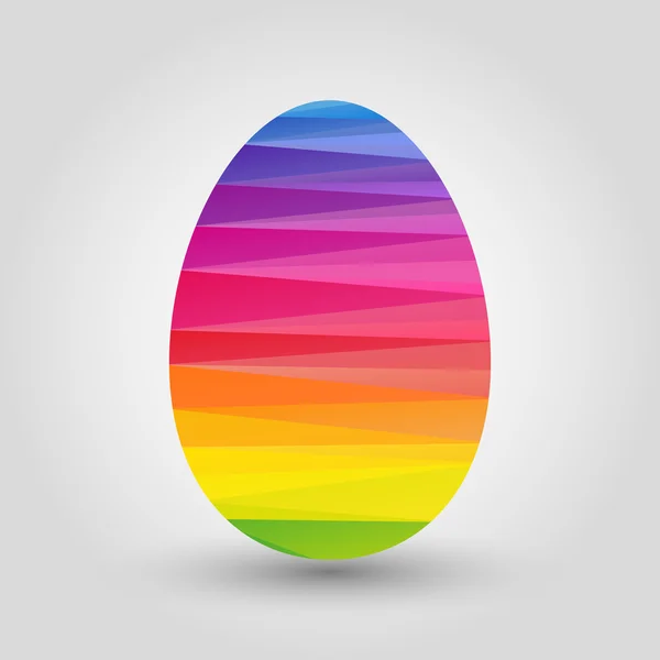 Uovo di Pasqua con colore modello poligono spettro arcobaleno completo — Vettoriale Stock