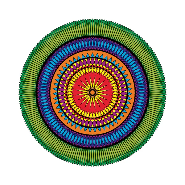 Vector adulto para colorear página del libro patrón circular mandala estrella de color - formas geométricas — Vector de stock