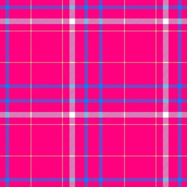 Canlı pembe mavi beyaz gül onay elmas tartan ekose kumaş Dikişsiz desen doku arka plan — Stok fotoğraf