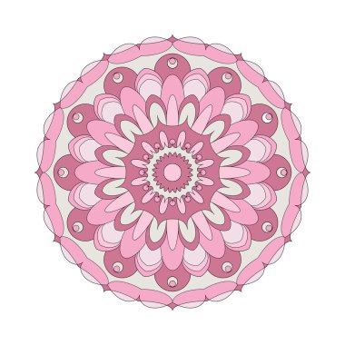 kitap sayfa dairesel desen mandala çiçek boyama vektör yetişkin eski Pembe - çiçek arka plan renkli