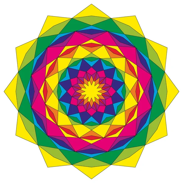 Векторная книга раскраски взрослых круговой астральный геометрический узор мандала красочного цвета - мистический фон — стоковый вектор