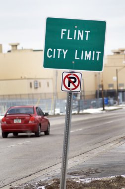 Flint şehir sınırı işareti