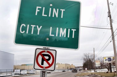 Flint şehir sınırı işareti