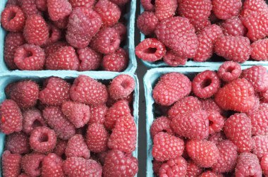 Taze kırmızı organik ahududu