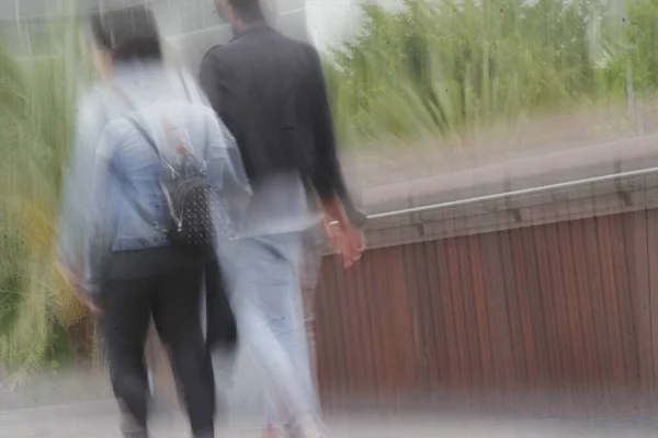 People walking in an urban environment