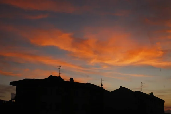 Uitzicht Een Bewolkte Hemel Avond — Stockfoto