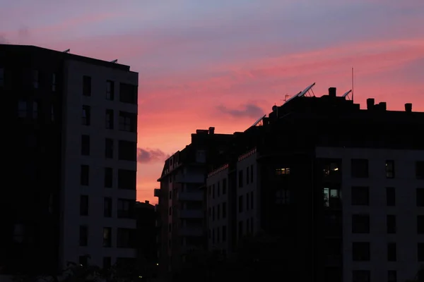 Pôr Sol Parque Urbano — Fotografia de Stock