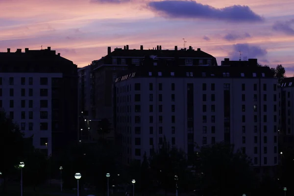 Puesta Sol Parque Urbano — Foto de Stock