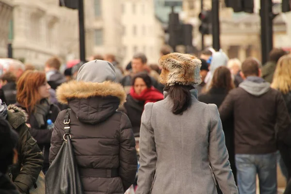 Pessoas Uma Rua Londres — Fotografia de Stock