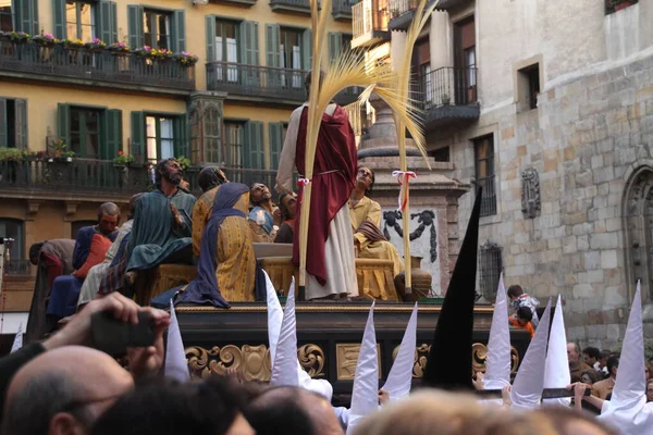 Parada Durante Semana Santa Espanha — Fotografia de Stock