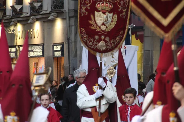 Parada Durante Semana Santa Espanha — Fotografia de Stock