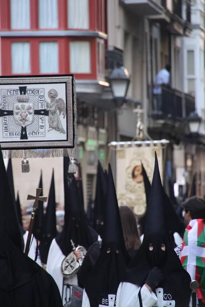 Parada Durante Semana Santa Espanha — Fotografia de Stock