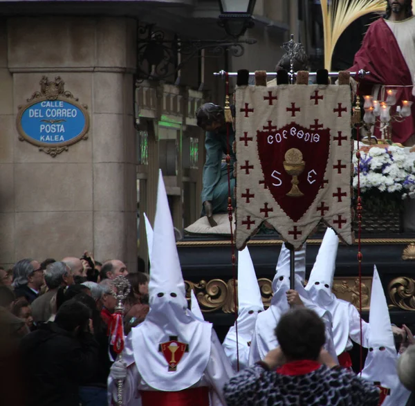 Parada Durante Semana Santa Espanha — Fotografia de Stock