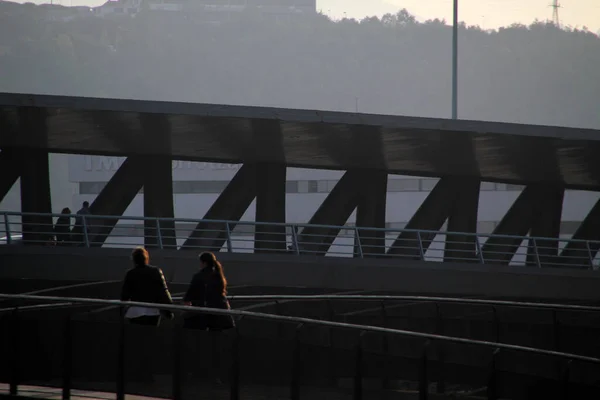 Most Ujściu Rzeki Bilbao — Zdjęcie stockowe