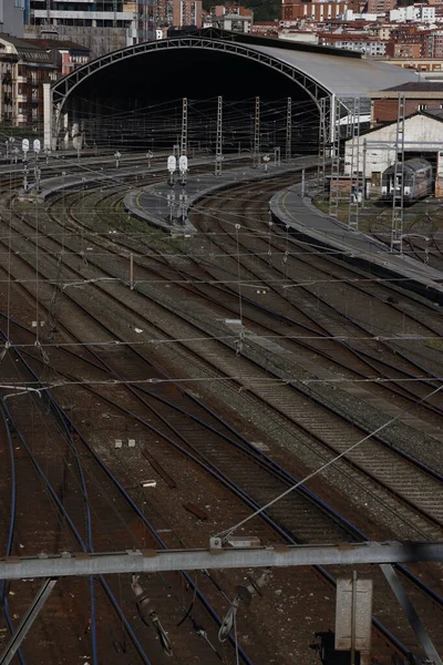 Järnväg Stadsmiljö — Stockfoto