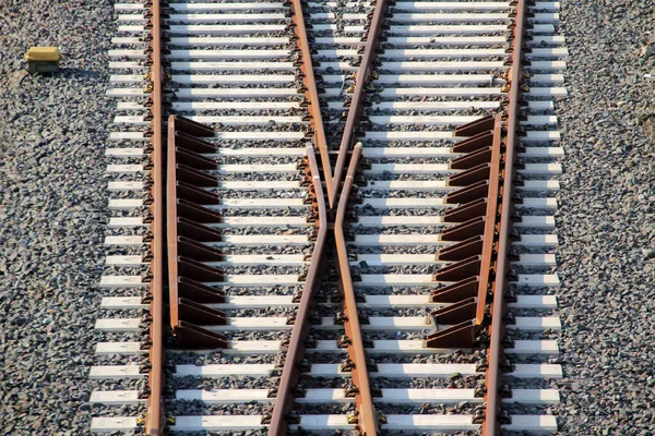 Spoorweg Een Stedelijk Milieu — Stockfoto