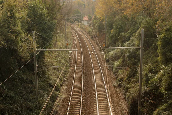 Vasút Városi Környezetben — Stock Fotó