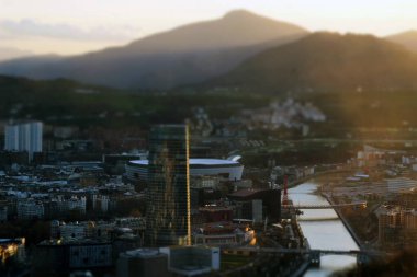 İspanya 'nın Bilbao şehrinde şehir manzarası