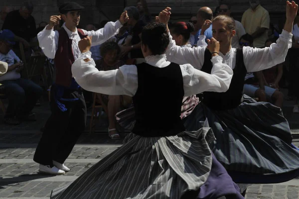 Βασκική Λαϊκή Παρέλαση Στο Δρόμο — Φωτογραφία Αρχείου