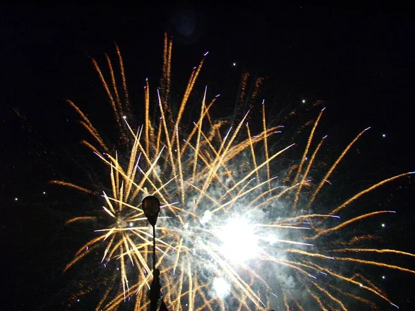 Ausstellung Von Feuerwerk Der Nacht — Stockfoto