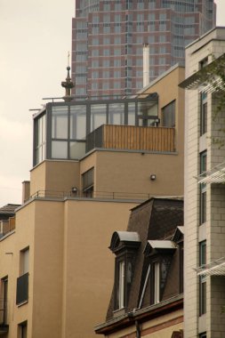 Frankfurt şehrinin mimarisi.