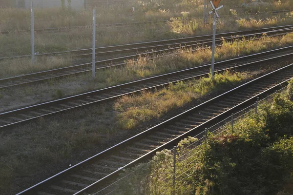 Σιδηρόδρομοι Στην Πόλη — Φωτογραφία Αρχείου