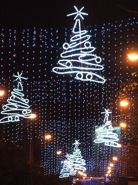 Vida Cidade Durante Tempo Natal — Fotografia de Stock