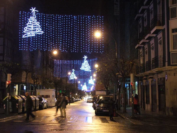 Vida Cidade Durante Tempo Natal — Fotografia de Stock