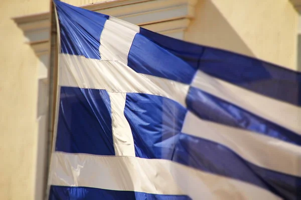 View of a Greek flag