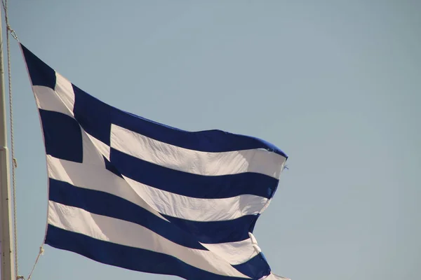 View of a Greek flag