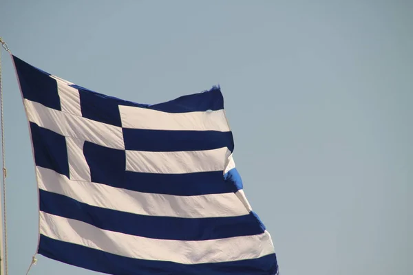 View of a Greek flag