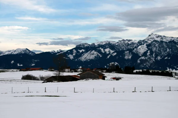 Dia Inverno Nos Alpes — Fotografia de Stock