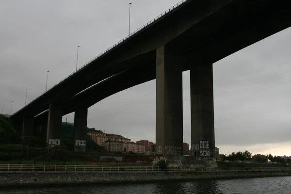 Ponte Sobre Estuário Bilbau — Fotografia de Stock