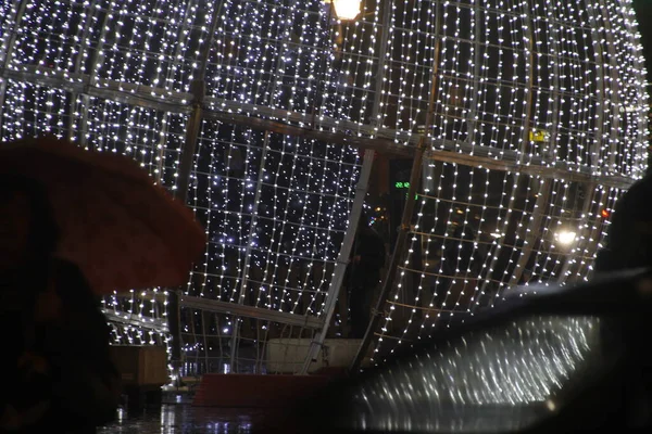 Led Lichten Straat Tijdens Kerstmis — Stockfoto