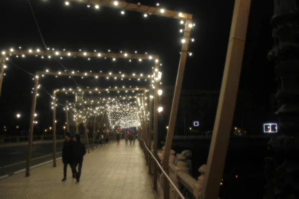 Kerstverlichting Stad — Stockfoto