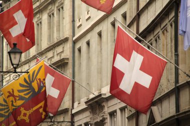 İsviçre Cenevre şehir merkezinde mimarlık