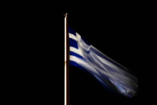 Greek Flag Waving Air — Stock Photo, Image