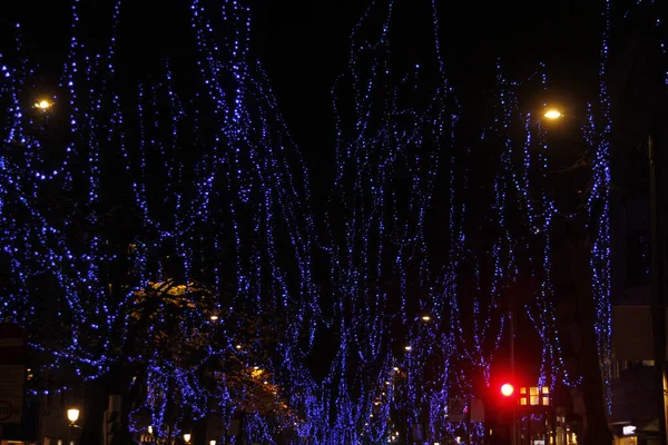 Weihnachtsbeleuchtung Auf Der Straße — Stockfoto